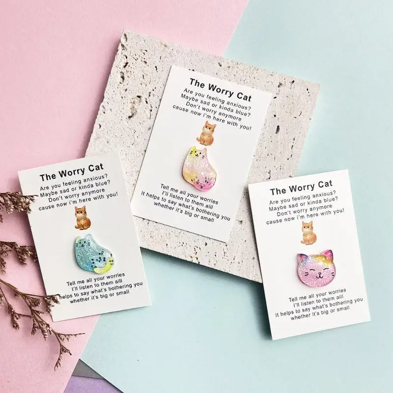 Inspirational Pocket Hug Card 1PC Fun Emotional Support Cat Design Portable Encouragement Gift for Friends Family