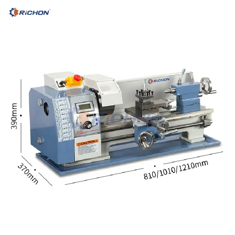 8x16 Mini Metal Bench Lathe Digital Speed 900W Brushless Motor Big Spindle Bore 38mm Manual Lathe Machine