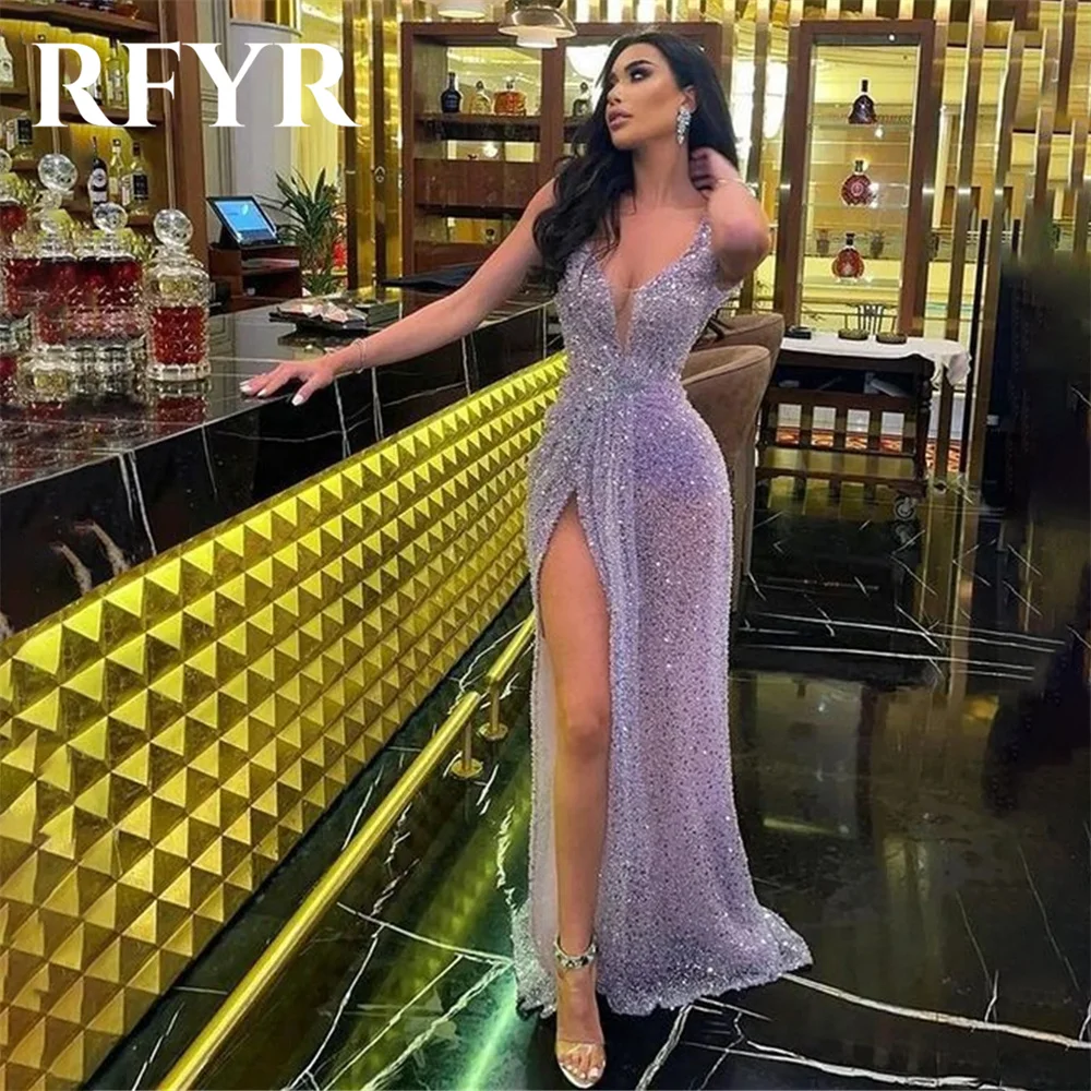 RFYR Long Prom Dresses for Wedding Sequin Party Dress Women Elegant Luxury Sexy Bead Embroidery Cocktail Official Store Formal