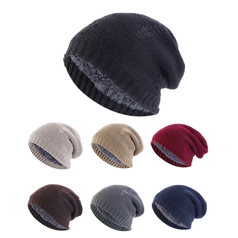 Winter Unisex Warm Knitted Skullies Hats Beanies For Men Women Knitting Wool Casual Soft Caps Gorras Bonnet Thicken Hat