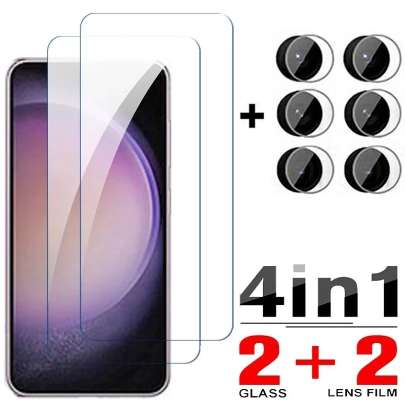 

4in1 Tempered Glass For Samsung Galaxy S23 FE Camera Lens Protective Film Screen Protector For S22+ s21+ S23 Plus S20FE S21 FE