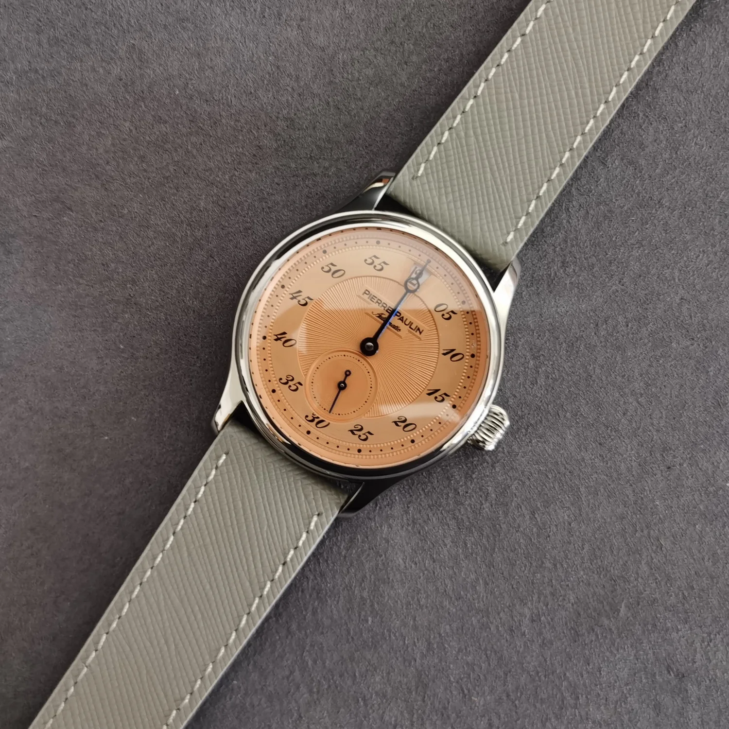 PIERRE PAULIN Men Automatic Watch 42mm Jumping Hour Mechanical Wristwatch 50M Waterproof Sapphire Mirror Quick Release Strap