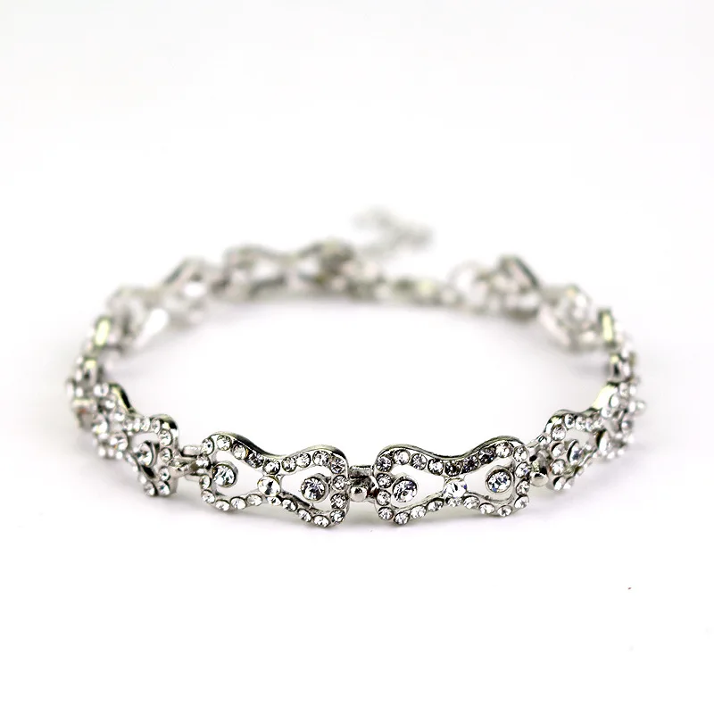 Pulsera de Moda The Vampire Diaries Klaus Caroline Forbes con Lazo de Cristal y Diamantes de Imitación, Regalo Brillante para Chicas
