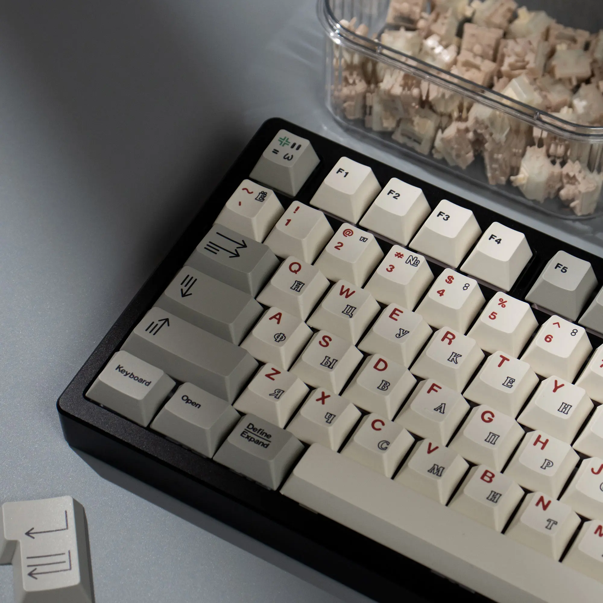 144 Keys Retro Russian Keycaps for Mechanical Keyboard Grey White PBT Thicken Dye Sublimation Cherry Height Wooting GK61