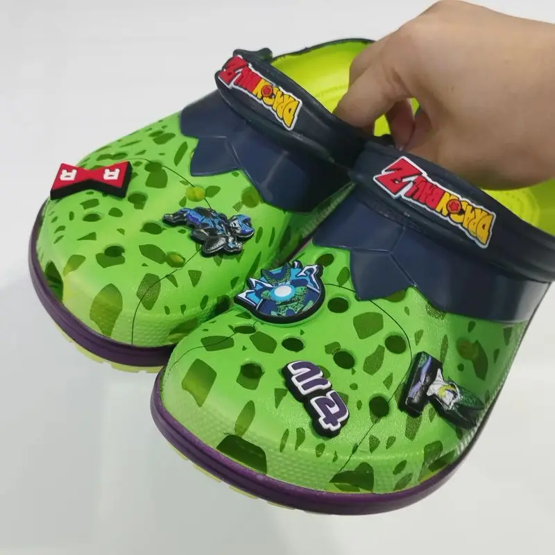 

2025 Hot Sell Dragon Ball Hole Slippers Frisa Sharu Adult Sandals Casual And Comfortable Beach Shoes Non Slip Outdoor Sandals