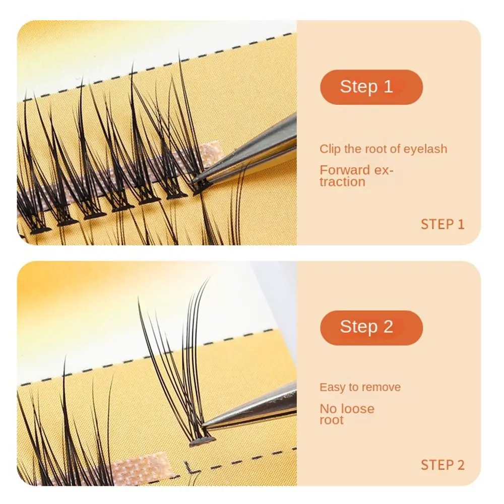 120 Clusters 8-14mm 20D Natural Thick Swallow Tail Eyelashes C Curl Mink False Lashes Eye Extension Volume Individual Lashes