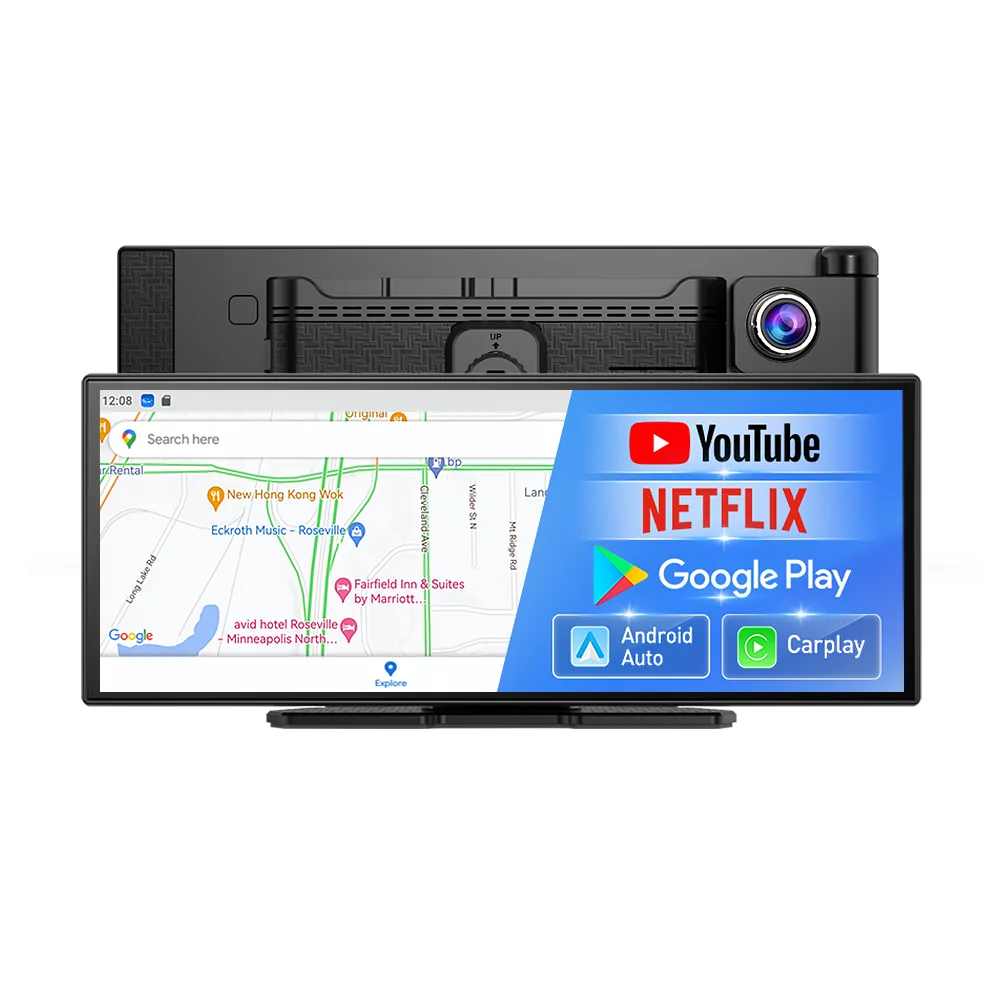 Imagebon W70 11.4 "Android 14 6 + 128G 8 Core Dashcam Draadloze CarPlay & Android Auto Youtube Google Play Dual Lens GPS Auto DVR - afbeelding 2