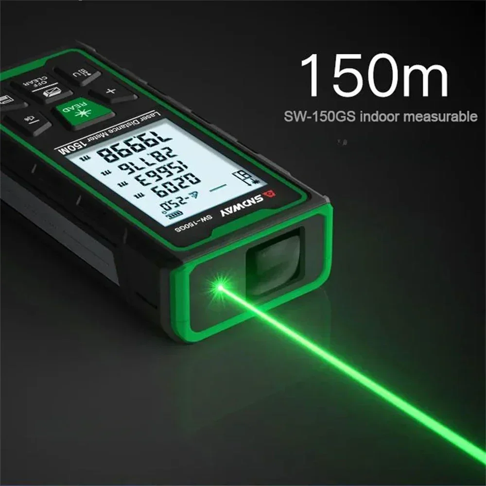 SNDWAY SW 80GS 120GS 150GS Laser Distance Meter Digital Rangefinder 80M 120M 150M Professional Green Laser Measure Range Finder