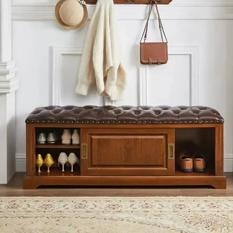 Modern Luxury Shoe Bench Household Entrance Door Stools Ottomans Comfortable Minimalist Taburete Para Los Pies Home Furniture