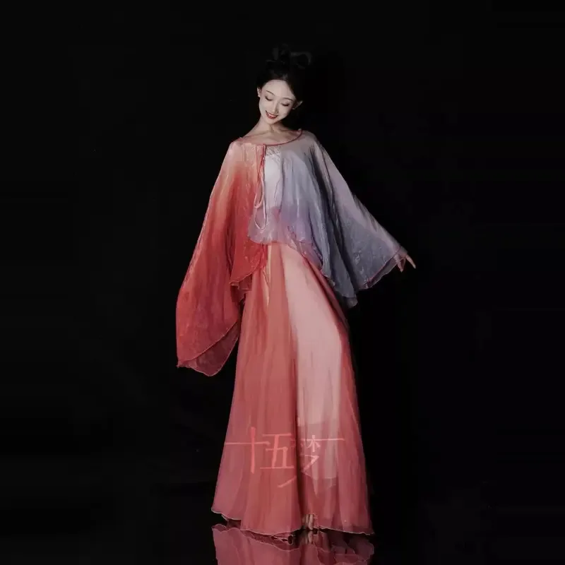 

Новый новый костюм феи ханьфу в китайском стиле, повседневные платья из полиэстера с цветочным принтом на талии, длина до щиколотки, дышащие 1; s'6, y; 9'b,5;