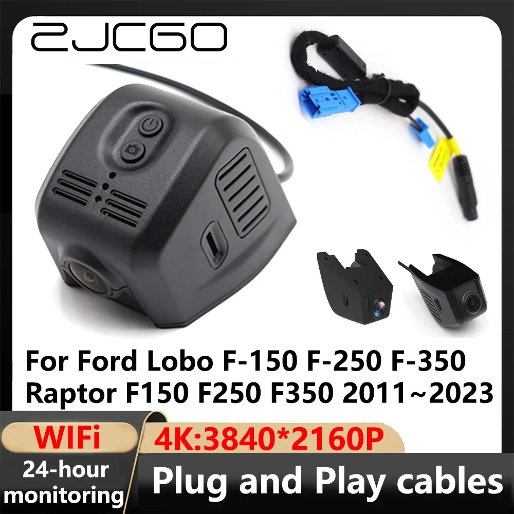 ZJCGO 4K Wifi 3840*2160 Car DVR Dash Cam Camera VIdeo Recorder for Ford Lobo F-150 F-250 F-350 Raptor F150 F250 F350 2011~2023