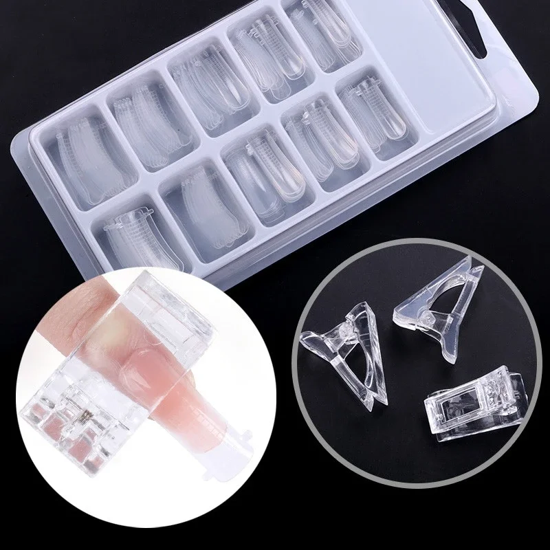 Quick Nail Extension Crystal False s Mold Dual Forms Tips Fixed Clip Finger  Art UV Gel Builder Tools