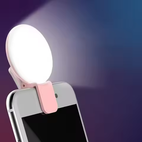 Portable Mini 3-Mode LED Selfie Ring Light — Best compact dimming clip light