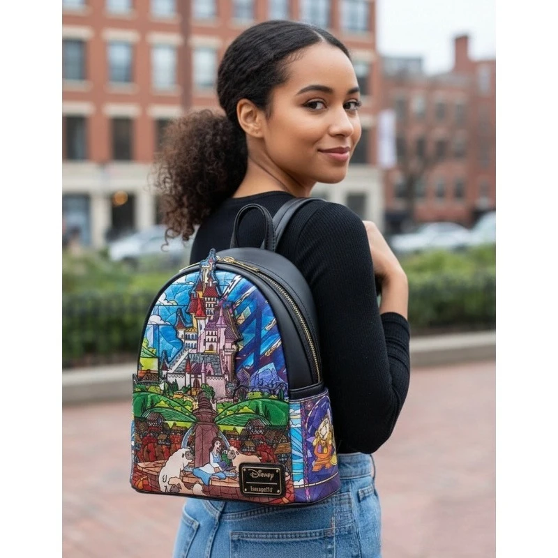 

Beauty and The Beast Belle Castle Mini Backpack for Fashion Gift Mini Backpack Shoulder Bag Travel Bag Birthday Gift