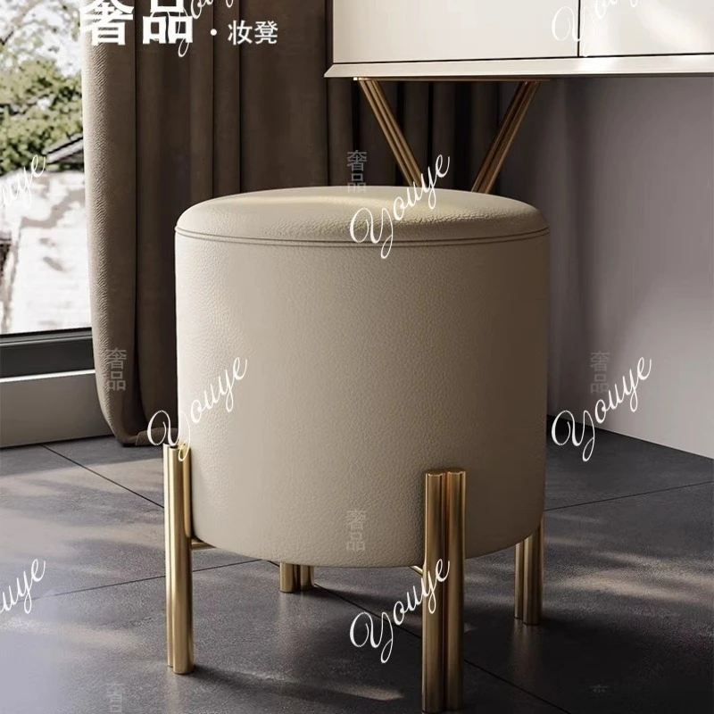 Tabouret de vanité de luxe pour chambre à coucher, chaise de maquillage minimaliste moderne, thé élégant et siège bas