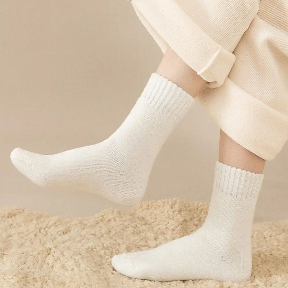 Polyester Cotton Winter Warmer Thicken Sock Thermal Wool Medium Tube Sock Cashmere Snow Socks Seamless Keep Warm Tool
