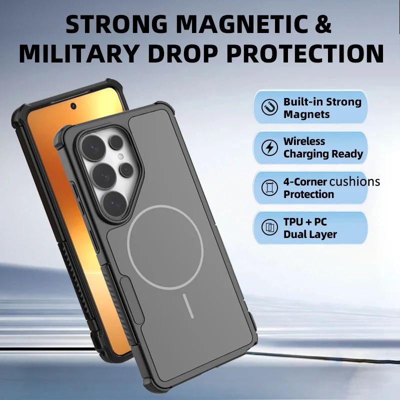 Dula Layer Heavy Duty Magnetic Case for Samsung Galaxy S26 Ultra S25 S24 A18 A27 A57 A37 A56 A36 A17 Anti Drop Rugged Full Cover