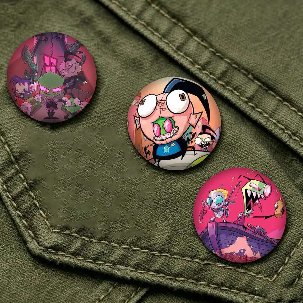 Classic Cartoon I-Invader ZimS  25mm 32mm 44mm 58mm 75mm Brooches Badges Pins for Accessories Gift