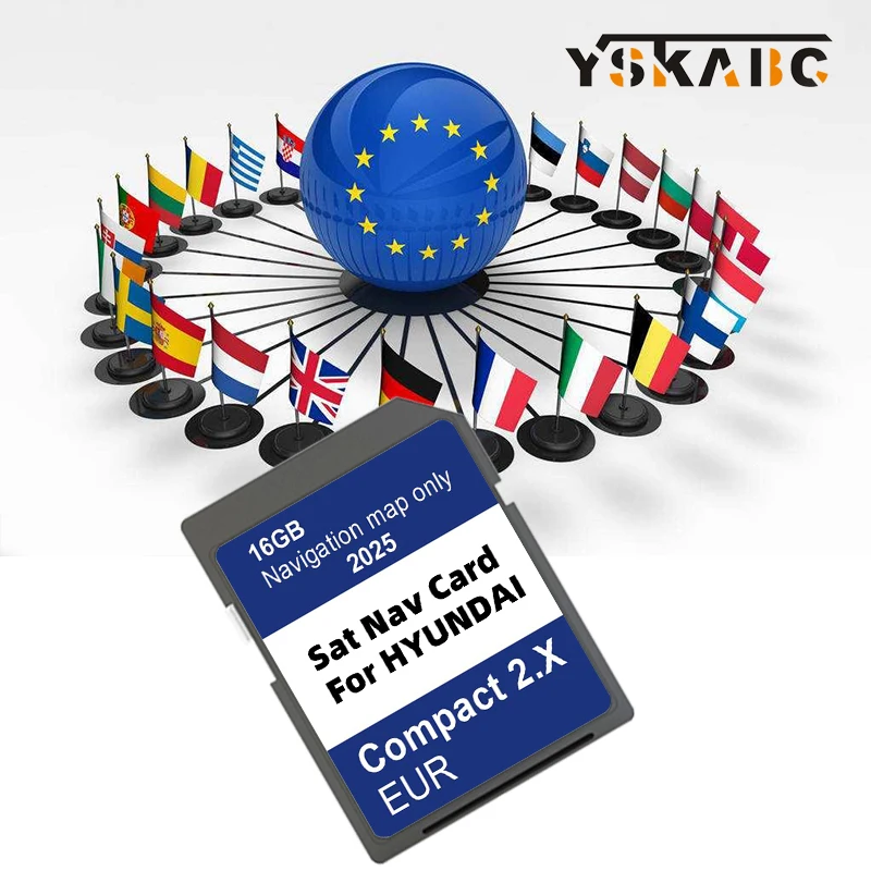 

for Hyundai H1/i20/Santa Fe/Grand Santa Fe/Tucson Sat Nav SD Card Europe UK Maps 2025 Version Data Update Navigation GEN2
