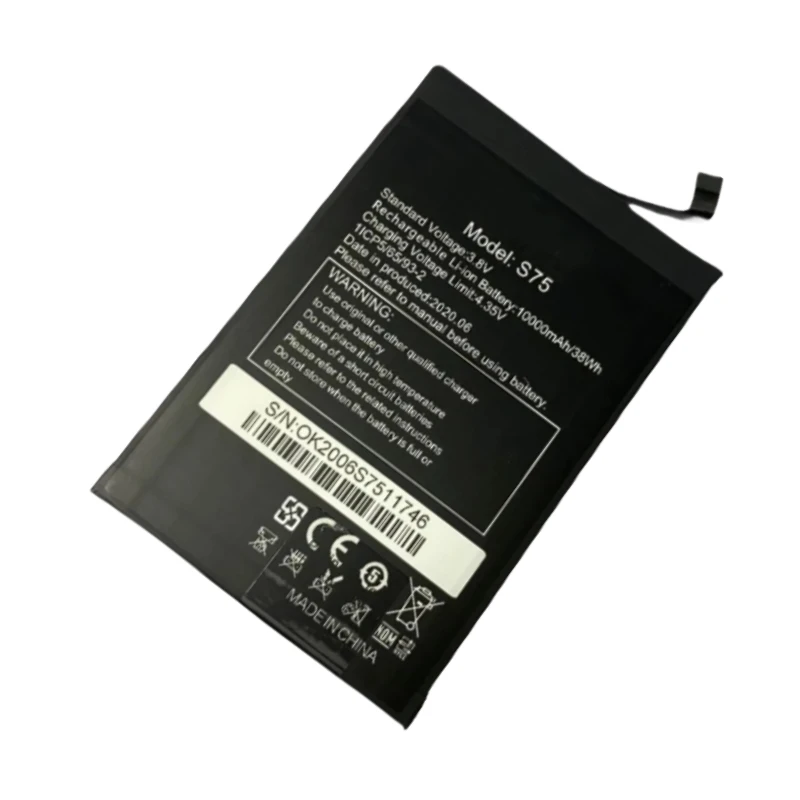 High Capacity New S75 3.8V 10000mAh Mobile Phone Battery for OUKITEL WP6 Ip68 Replacement Battery + Free Tools