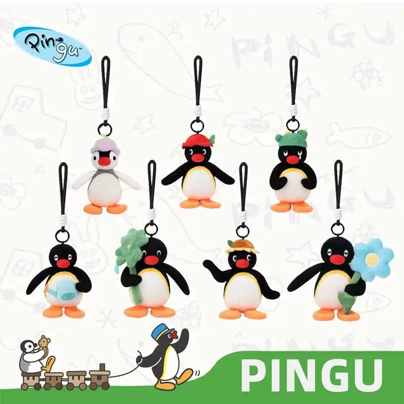 

Cartoon Pingu Penguin Family 12cm Flower Language Series Cactus Sunflower Cute Doll Backpack Pendant Trendy Toys Periphery Gifts