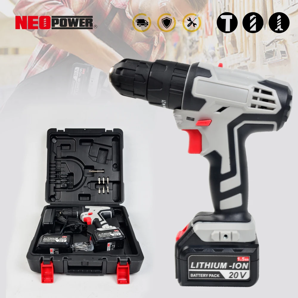 20V 10mm Electric Impact Drill Cordless Drill Electric Screwdriver DIY Driver Power Tool for Makita 18V Battery