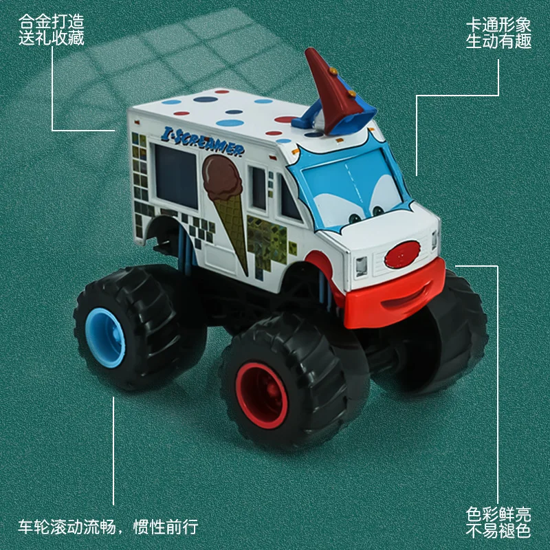 

Welly Alloy Car Models Monster Ice Cream Truck Camouflage Truck Display Decoration Gift For Collectors Toys