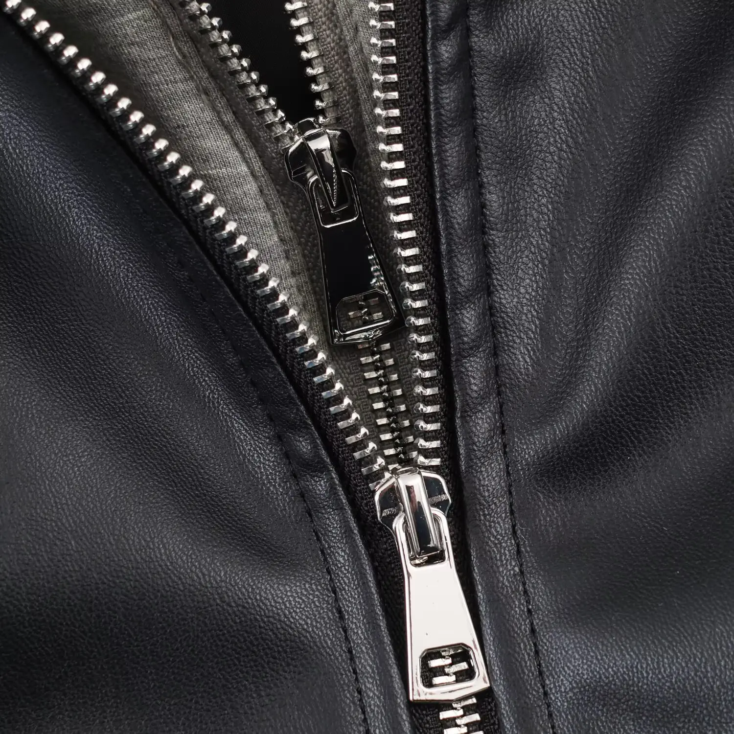 Veste Patchwork Effet Cuir Tendance pour Femme – Nouvelle Collection Automne JNLEAOG – Manteau Polyvalent en Polyester à Manches Longues et Fermeture Éclair