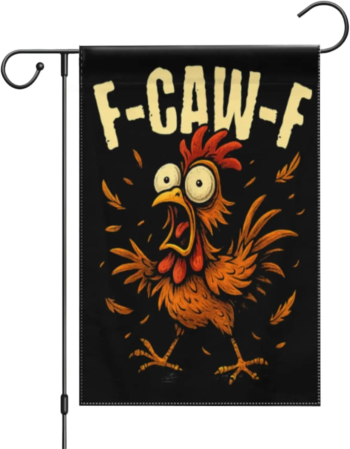 F-CAW-F Chicken Funny Quote Rooster Humor Flags Party Supplies Backdrop Wall Decor for Outdoor Indoor House Garden Greeting  uui
