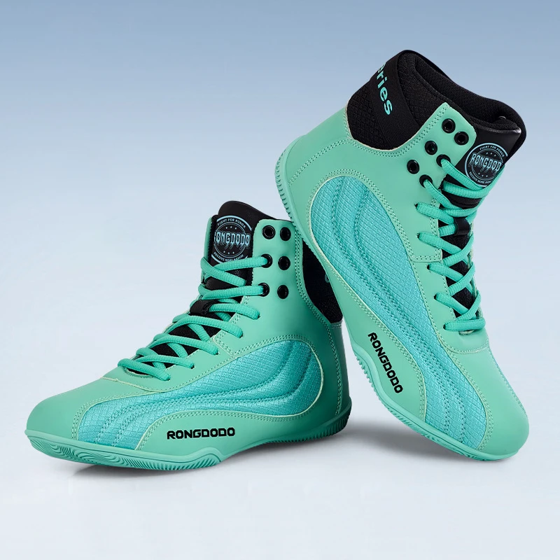 Training Wrestling Shoes for Men Female Breathable Fitness Boxing Shoes High-Top Professional Foot Protection Wrestling Shoes