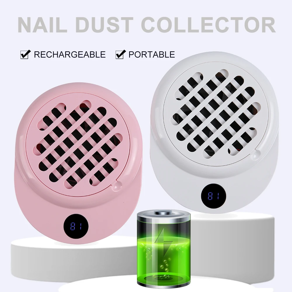

Portable USB Nail Dust Collector Vacuum Cleaner with Filter Pads, Mini Manicure Tool for Acrylic, Glue Dust Cleaning Home Travel
