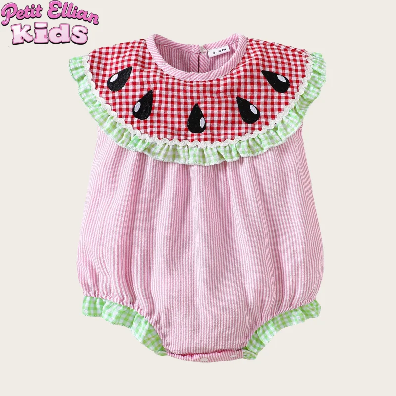 2025 New Style 0 - 2 Y Baby Girls Watermelon Print Romper with Cute and Comfortable Children Crawling Clothes