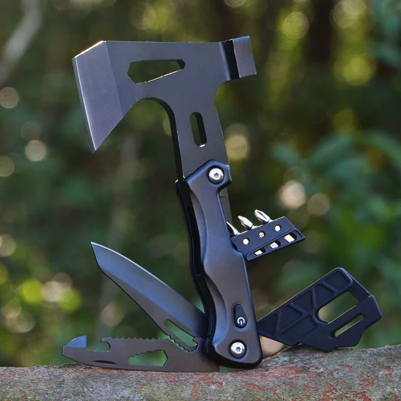 Campground Nail Hammer Mini Axe Portable Multifunctional Car Safety Hammer Folding Bottle Opener