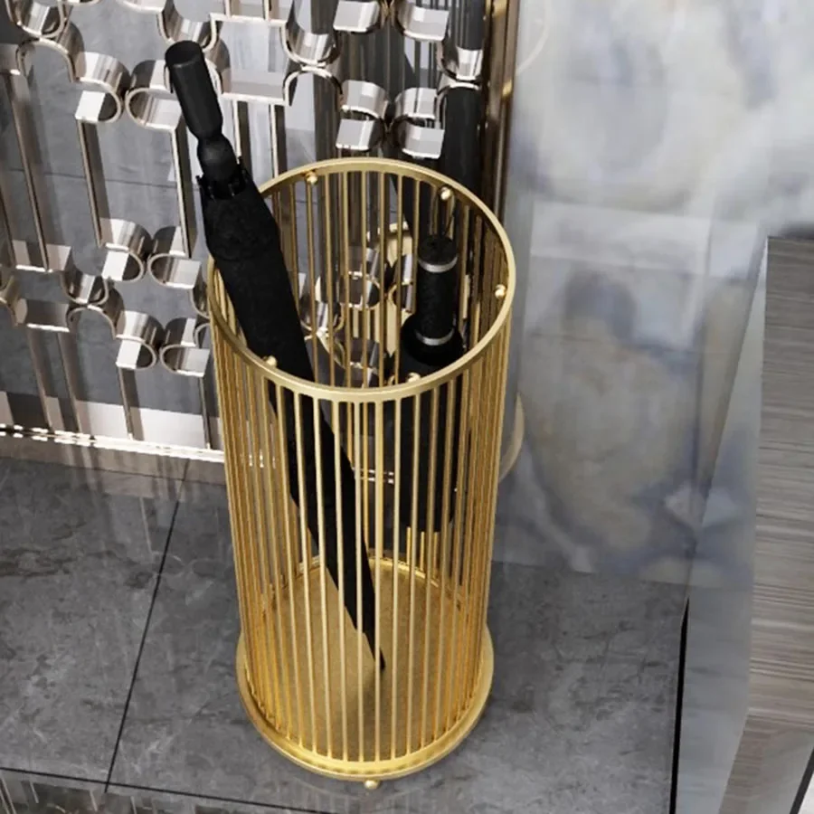 Holder Luxury Umbrella Stand Portable Storage Umbrella Stand Holder Basket Holder Metal Gold Custom Paraguero Umbrellas