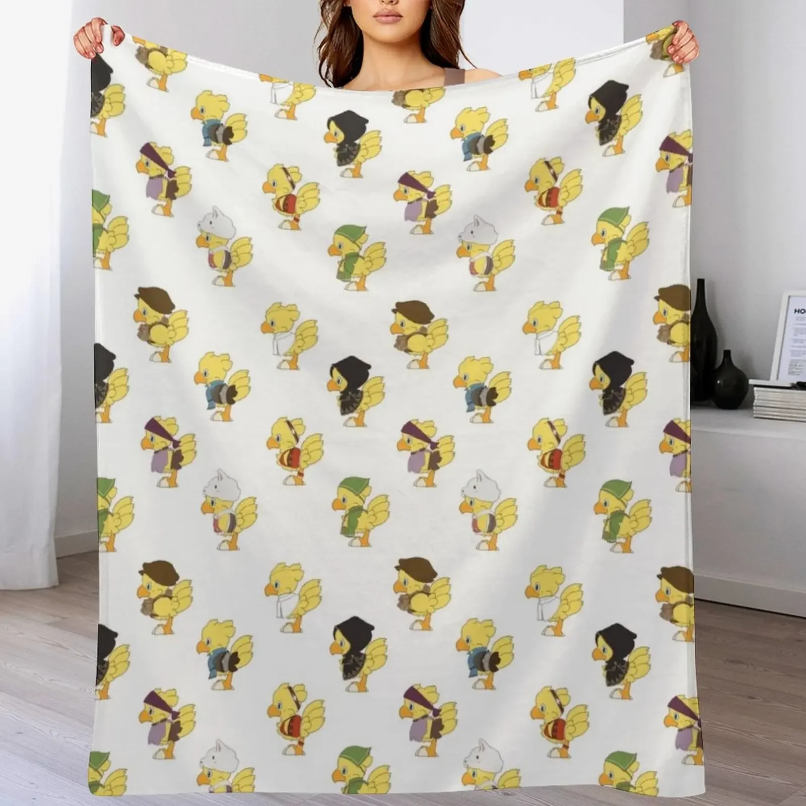 

Octopath Chocobo Throw Blanket Fashion Sofas For Baby Soft Plush Plaid Sofa Blankets