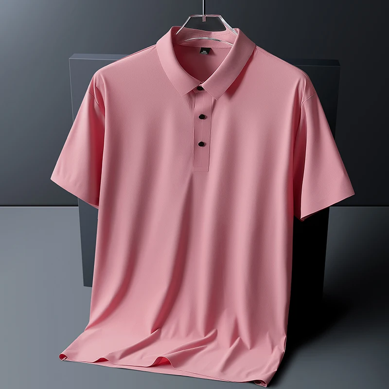 polo shirt men 6XL 7XL 8XL Summer new High quality mens short-sleeved polo shirt Ice silk Men\'s business casual polo shirt 2212