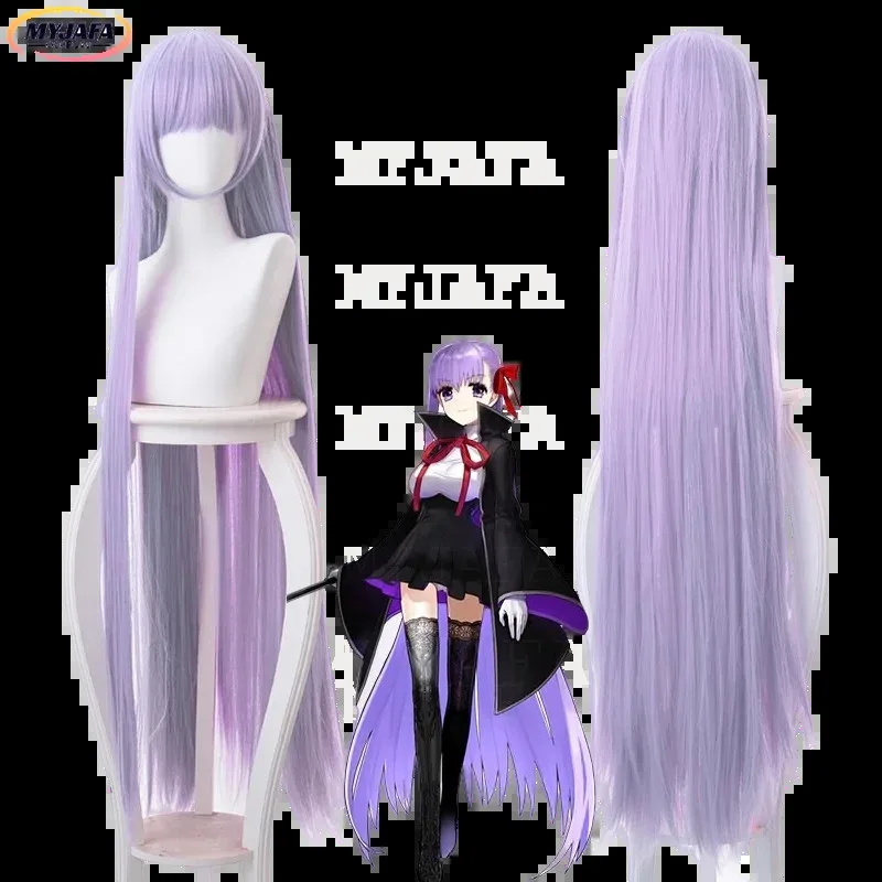 

FATE FGO Matou Sakura Косплей Парик 120 см Длинные Прямые Фиолетовые Термостойкие Парики Из Синтетических Волос + Кепка Для Парика