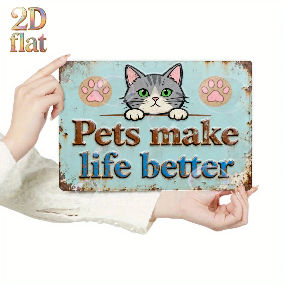 2D flat, Retro metal decorative painting , 8x12 inches ,Home decoration, Christmas atmosphere,daily gifts,  Suitable for Lawn