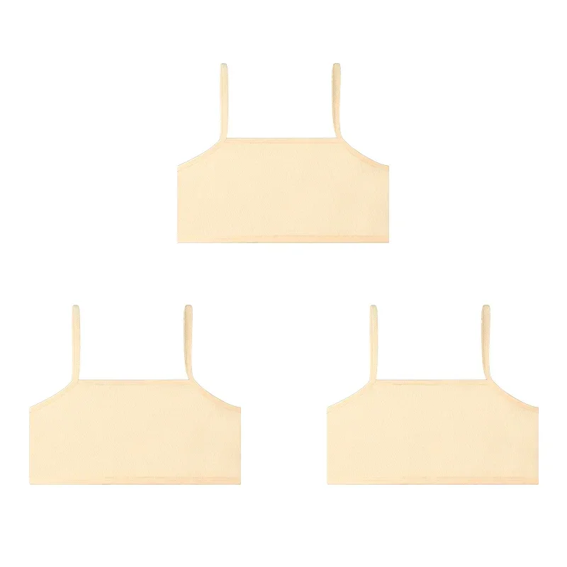 3PC Girls small cotton vest bra children's youth development period
