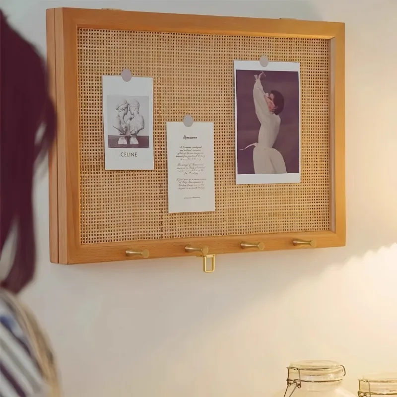 غطاء صندوق قواطع دوائر الروطان رف جدار مع لوحة زخرفية منسوجة وخطافات لغرفة المعيشة/مدخل لإخفاء الأسلاك التي لا يبدو #4