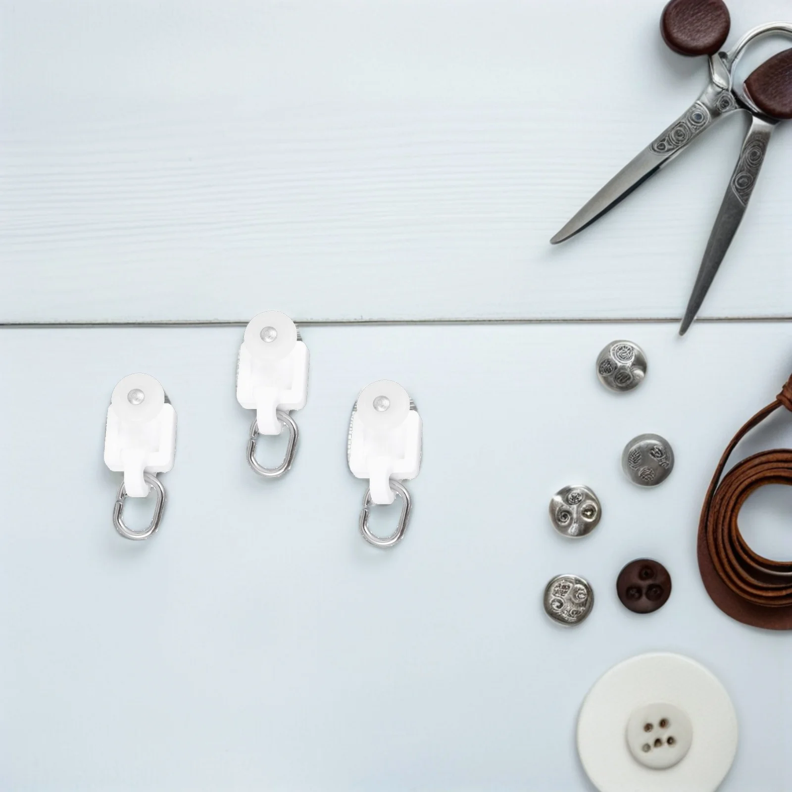 

100Pcs Curtain Track Pulley Hook Premium PVC Alloy Curtain Rollers Smooth Glide for Curtains Window Bedroom Accessories