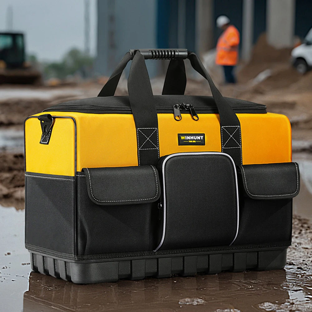 Borsa per attrezzi Borsa per attrezzi per elettricisti Borsa per attrezzi multitasche con fondo rigido Tote per attrezzi impermeabile per carpentiere con tracolla