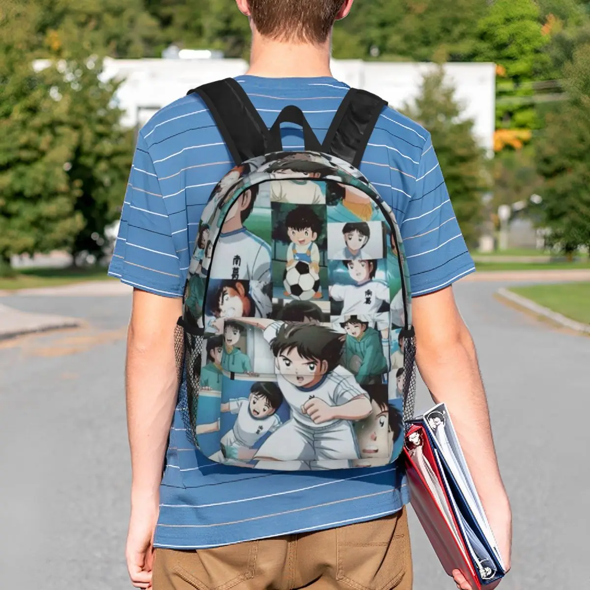 Soccer Captain Tsubasa Anime Collage Backpack Student BookBag Children School Bag Laptop Shoulder Bags for Boys Girls