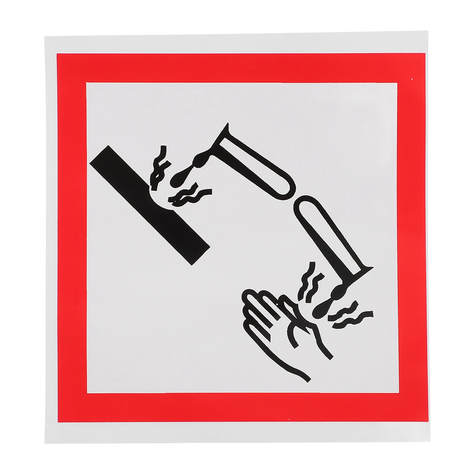 High-Visibility Corrosive Material Warning Sign Self-Adhesive Oil Resistant Pvc Label Strong Adhesive Long Lasting Hazmat