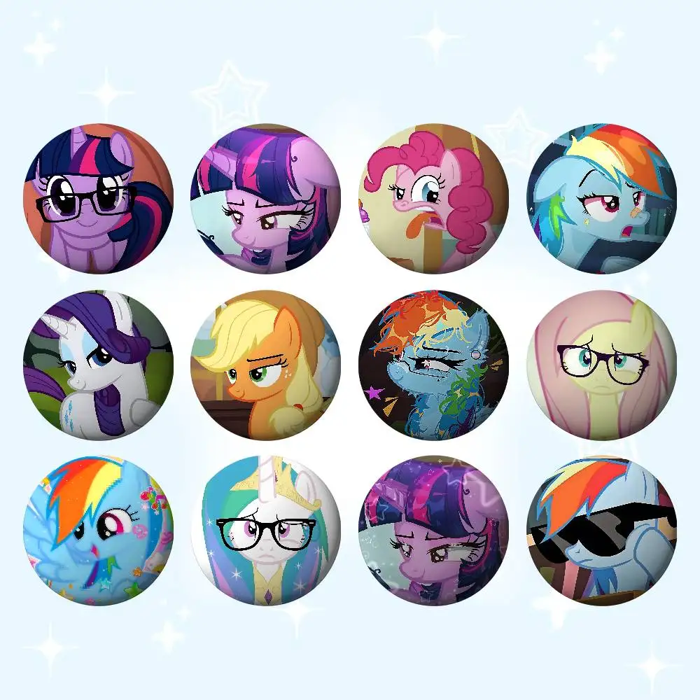 Kawaii-m-My-L-Little-PonyS Anime Badges Tinplate Soft Button Pin Brooch Metal Badge Custom Jewelry Accessories Hat Bag Lapel