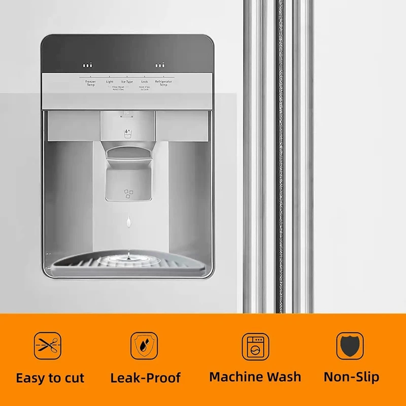 ●Refrigerator Drip Catcher Tray,Ice and Water Dispenser Silicone Pan,Water Dispenser Drip Tray,Cuttable and Resizable