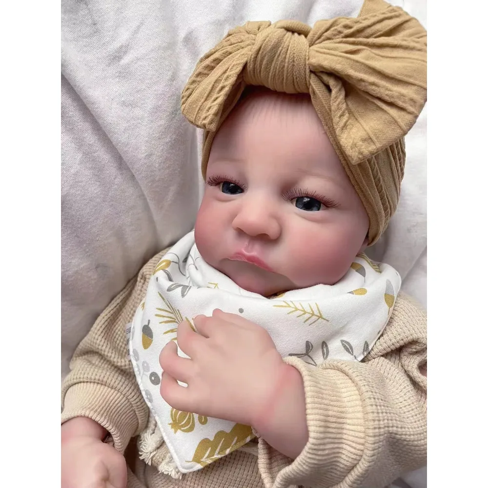 18inch Reborn Baby Doll Sleeping Levi Lifelike Handmade 3D Skin with Visible Veins Muñecas Bebe Reborn Real Looking Baby Dolls