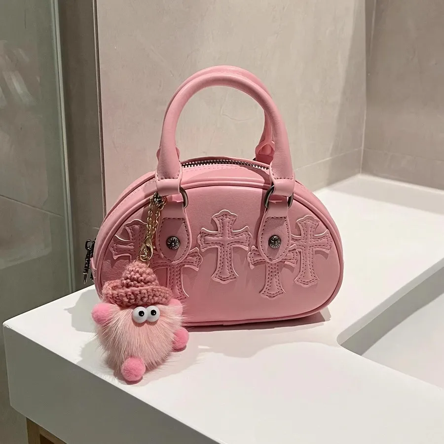 Pink Bowling Bag 2025 - Trendy Mini Crossbody Purse, Niche Women's Designer Handbag with Premium Aesthetic