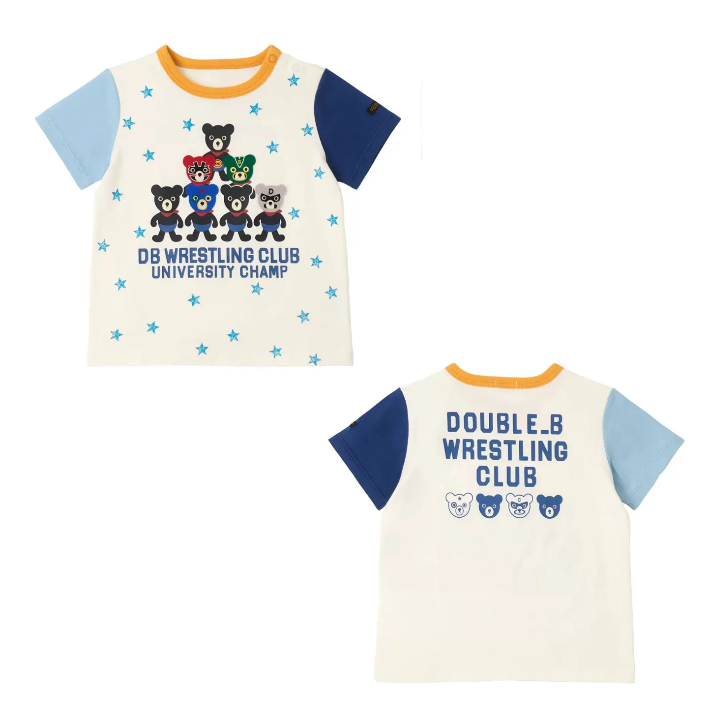 

2025 New Summer Japanese and Korean Style 100 Cotton Comfortable Children's Starry Sky Mask Little Black Bear Cute T-shirt