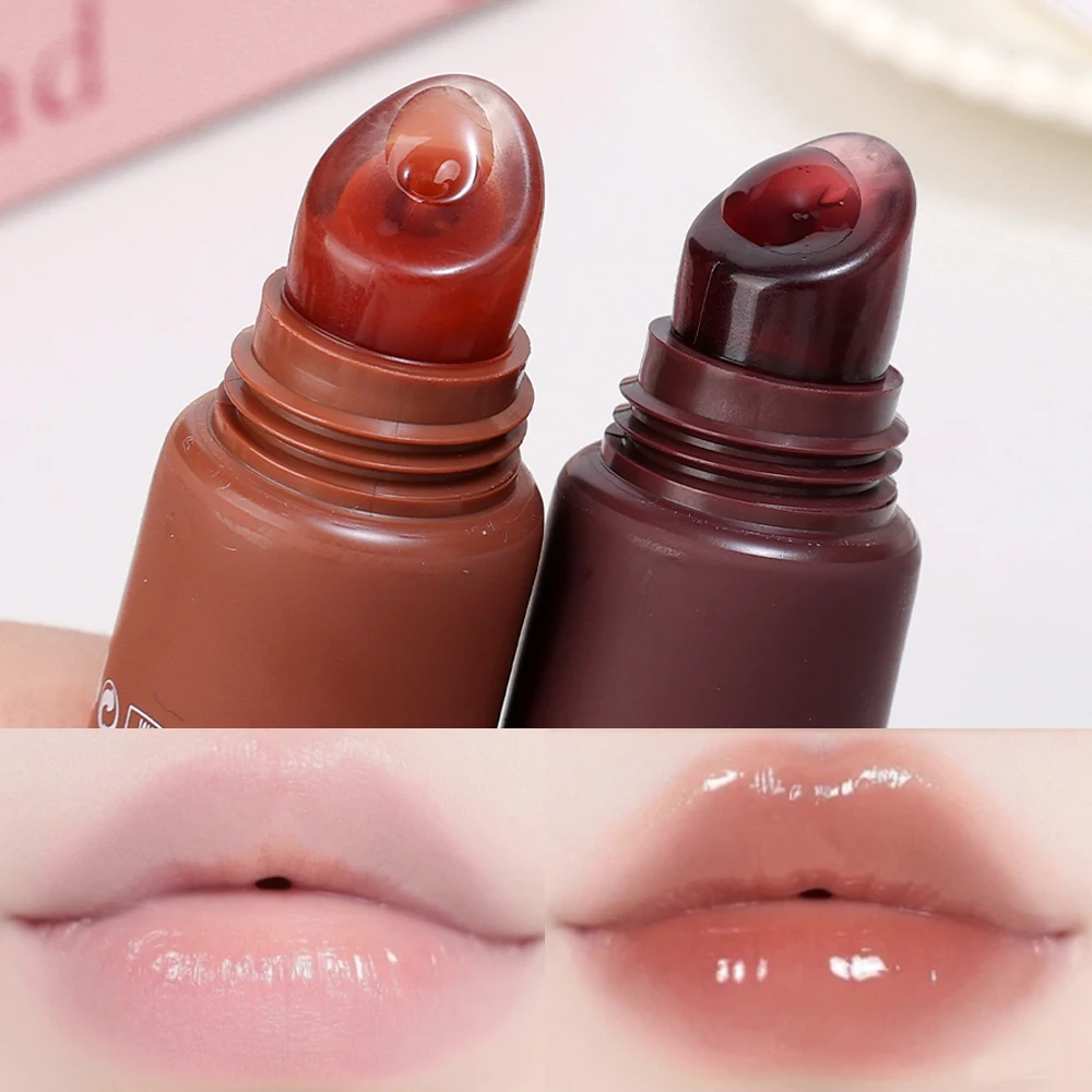 Soft Tube Mirror Jelly Lip Balm 8 Colors Lasting Moisturizing Lipstick Smoothing Lips Lines Remove Dead Skin Lip Care Lip Gloss